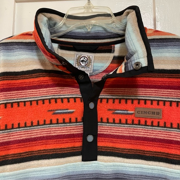 Cinch Aztec Multicolor Fleece with Button-Up Collar size xl - Picture 2 of 8